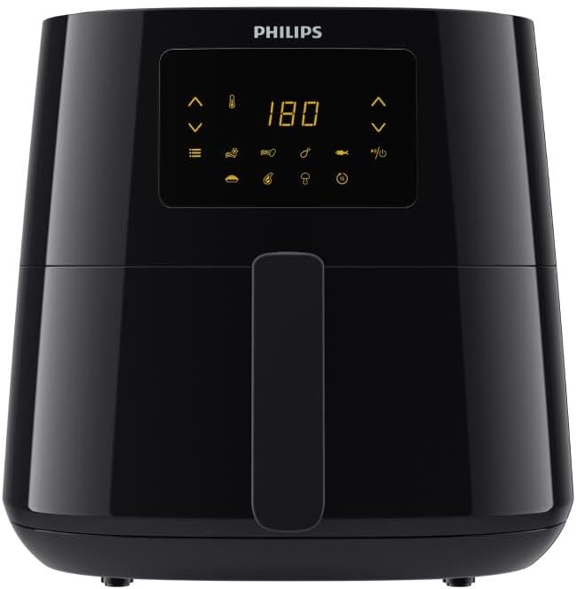 3000 Series Airfryer XL - Technologie Rapid Air, jusqu'à 90% de matières grasses en moins, capacité de 1,2 kg, format de 6,2 l, écran tactile, noir (HD9270/90)